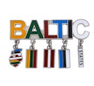 Magnetas užrašas Baltic su vėliavėlėmis